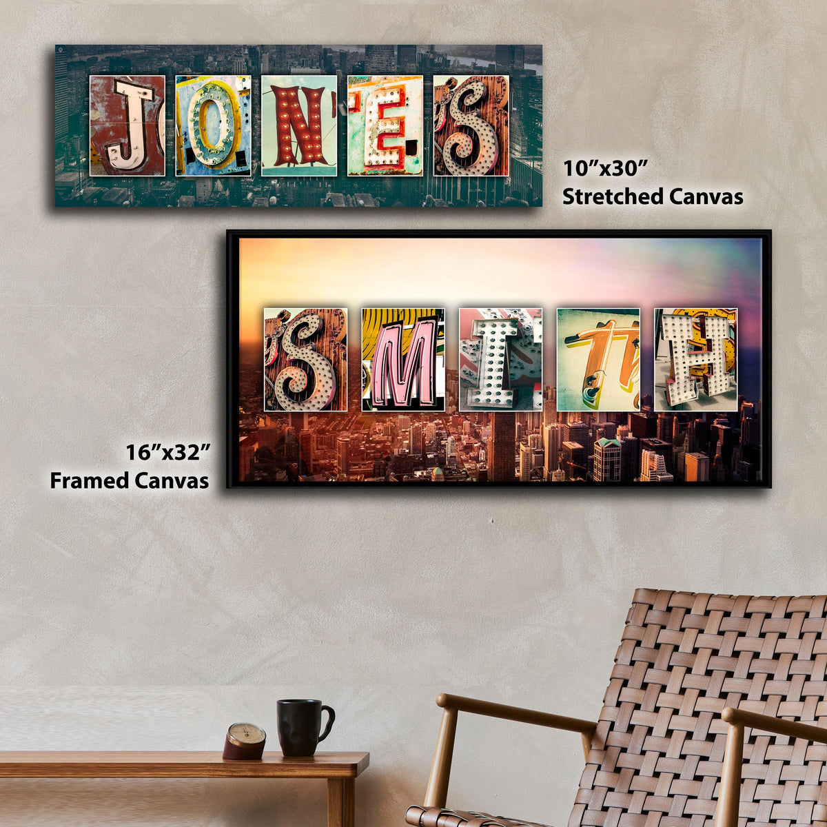 Personal-Prints art Urban Neon Letter Name Art