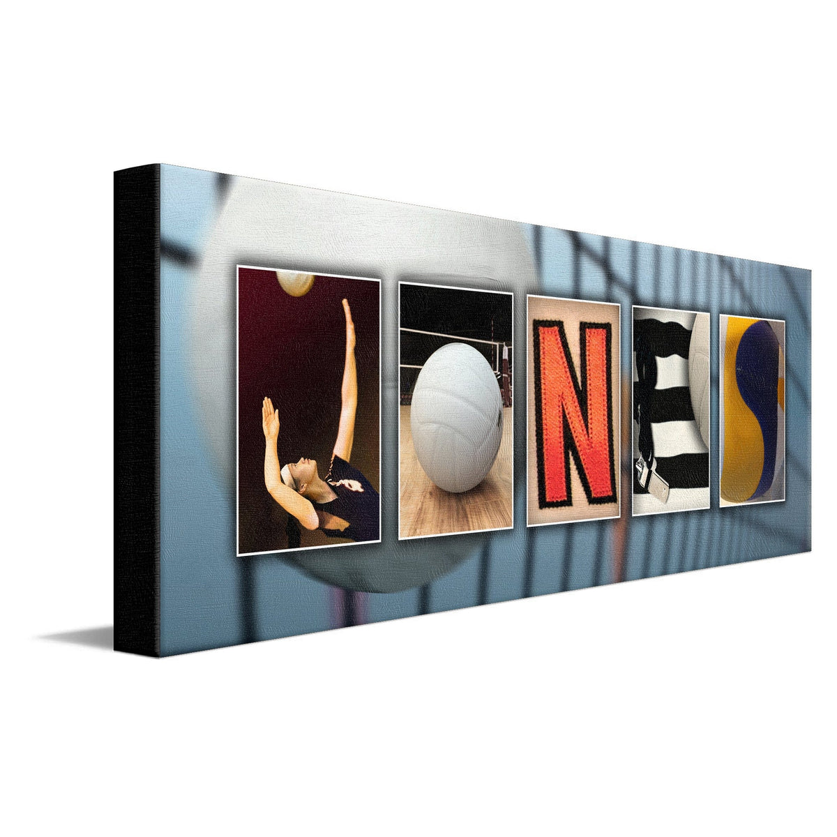 Personal-Prints art 10&quot;x30&quot; Stretched Canvas Volleyball Letter Name Art