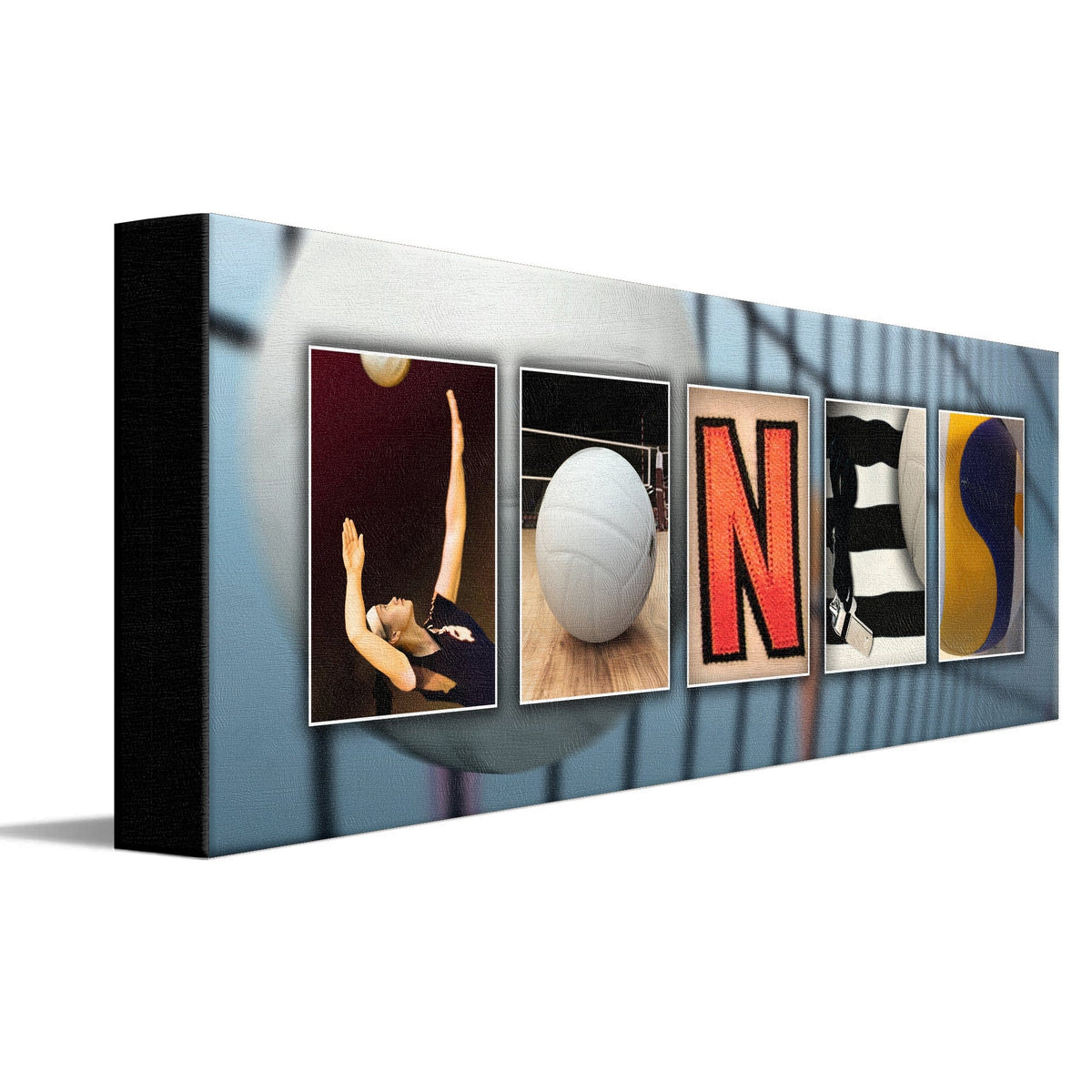 Personal-Prints art 6&quot;x18&quot; Stretched Canvas Volleyball Letter Name Art