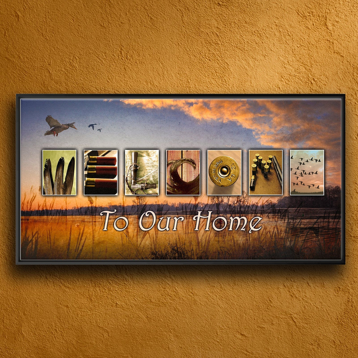Personal-Prints art 16&quot;x32&quot; Float Framed Canvas Welcome Duck Hunter Sign