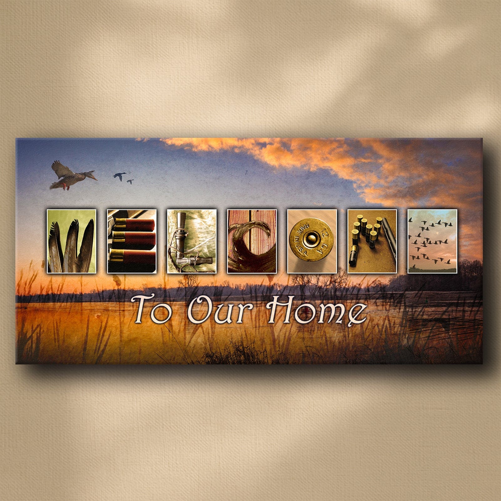 Personal-Prints art 16"x32" Stretched Canvas Welcome Duck Hunter Sign