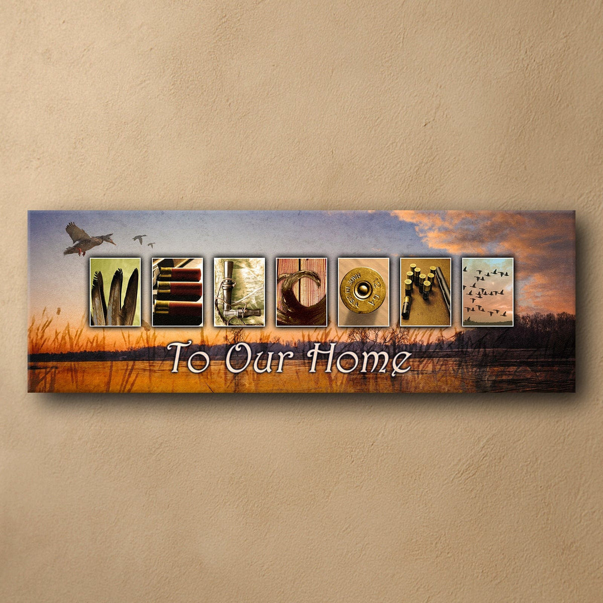 Personal-Prints art 10&quot;x30&quot; Stretched Canvas Welcome Duck Hunter Sign