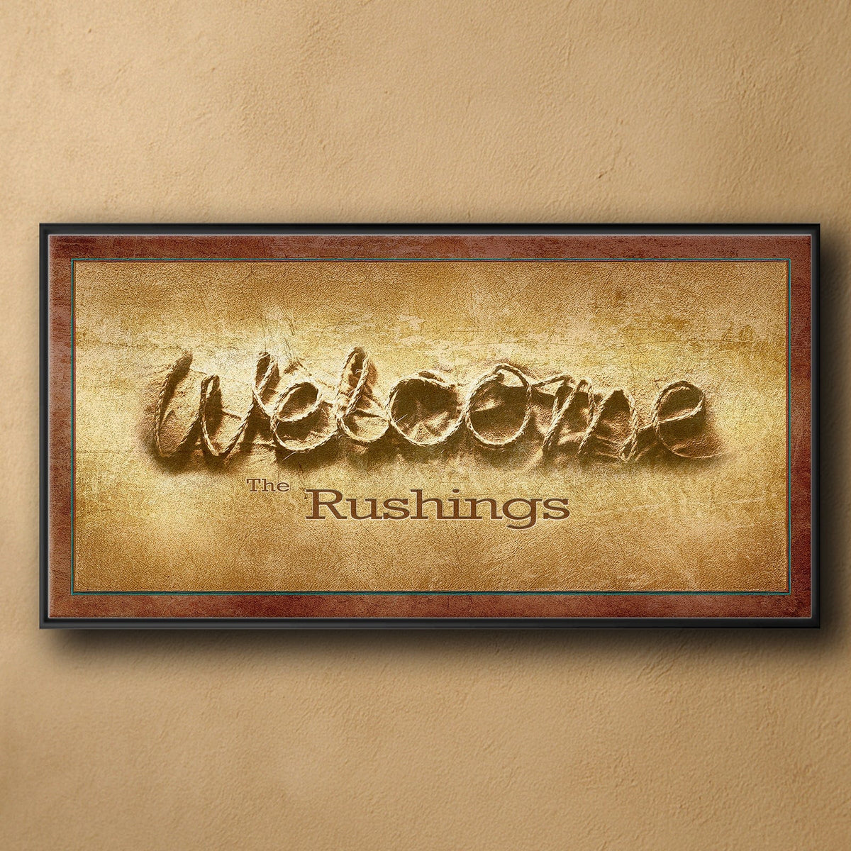 Personal-Prints art 16&quot;x32&quot; Float Framed Canvas Welcome Rope Letters