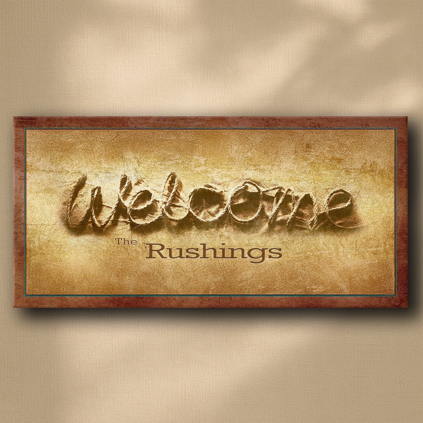 Personal-Prints art 16"x32" Stretched Canvas Welcome Rope Letters