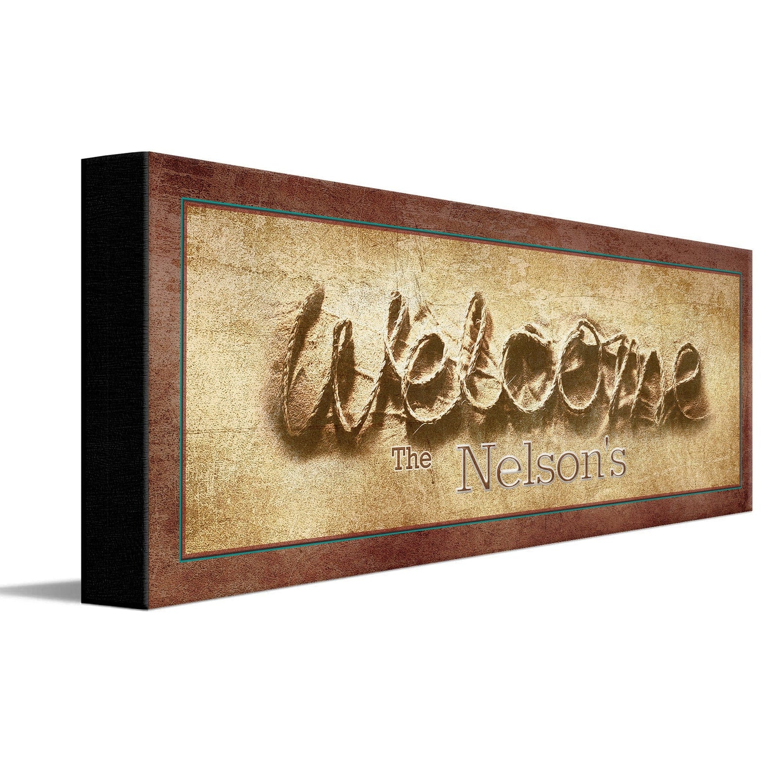 Personal-Prints art 6"x18" Stretched Canvas Welcome Rope Letters