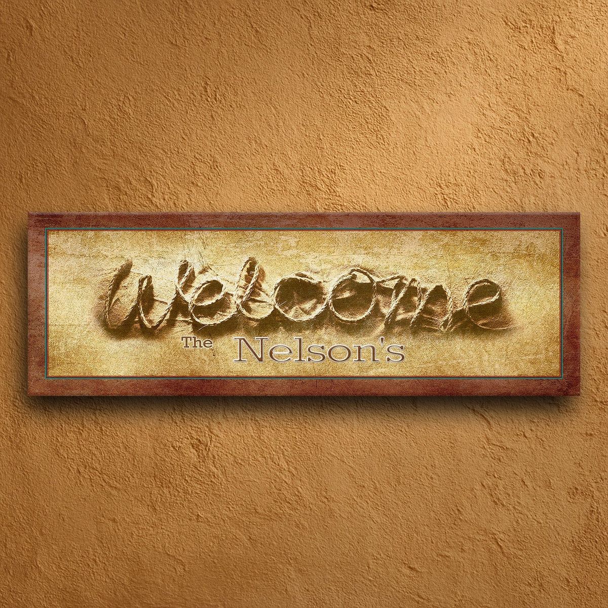 Personal-Prints art 10&quot;x30&quot; Stretched Canvas Welcome Rope Letters
