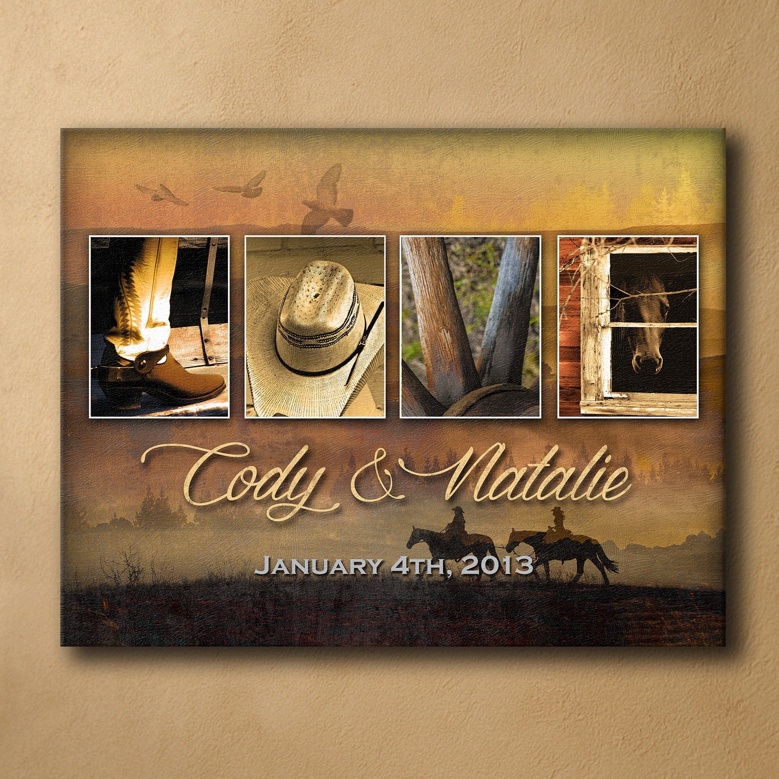 Personal-Prints art 16"x20" Stretched Canvas Western Love Letters