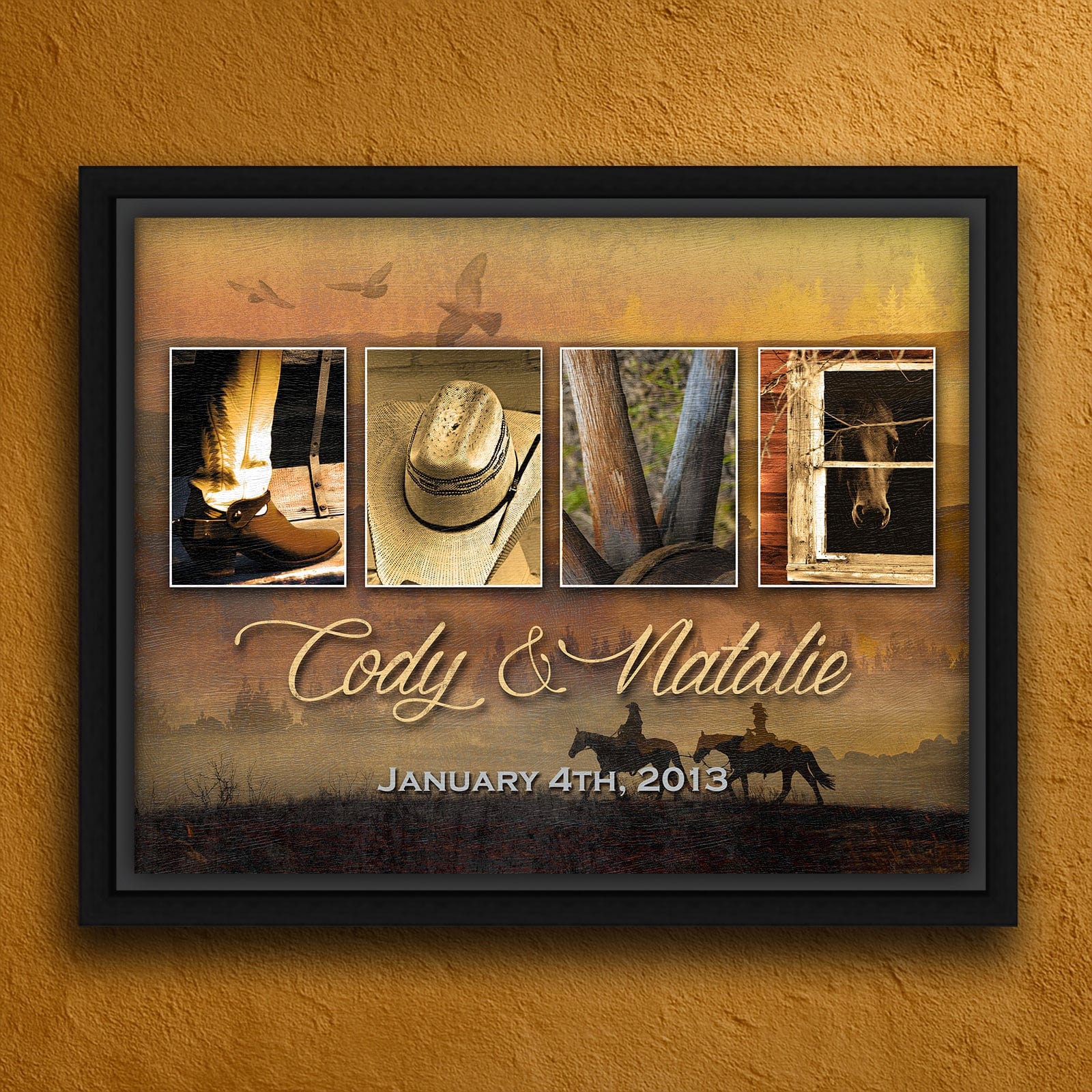 Personal-Prints art 20"x24" Float Framed Canvas Western Love Letters
