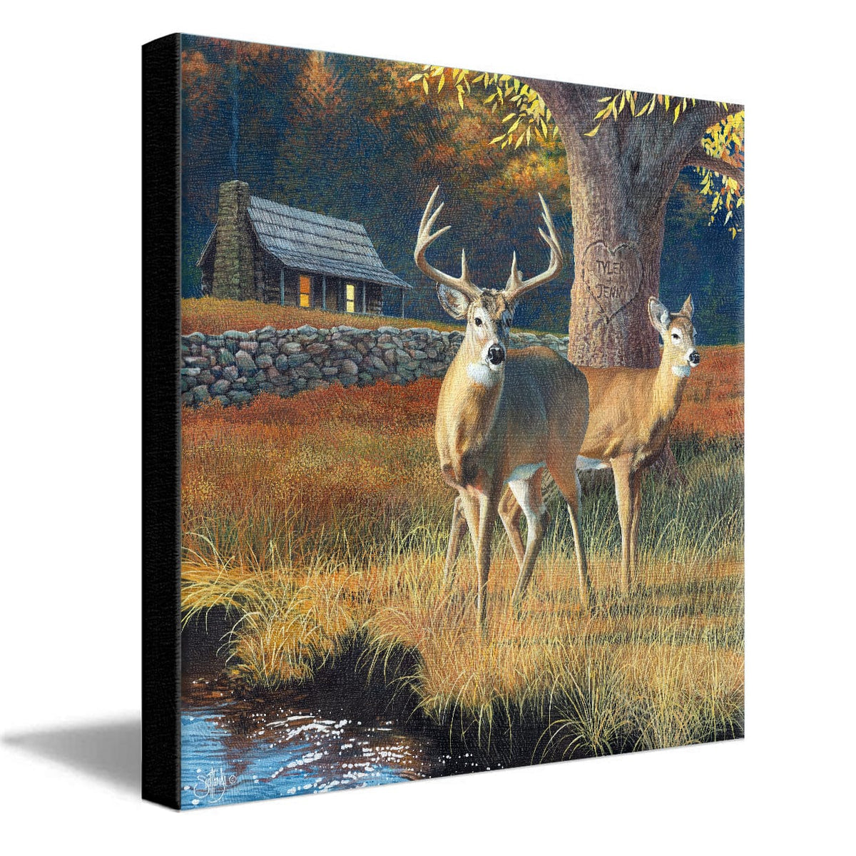 Personal-Prints art 16&quot;x16&quot; Stretched Canvas Whitetail Morning