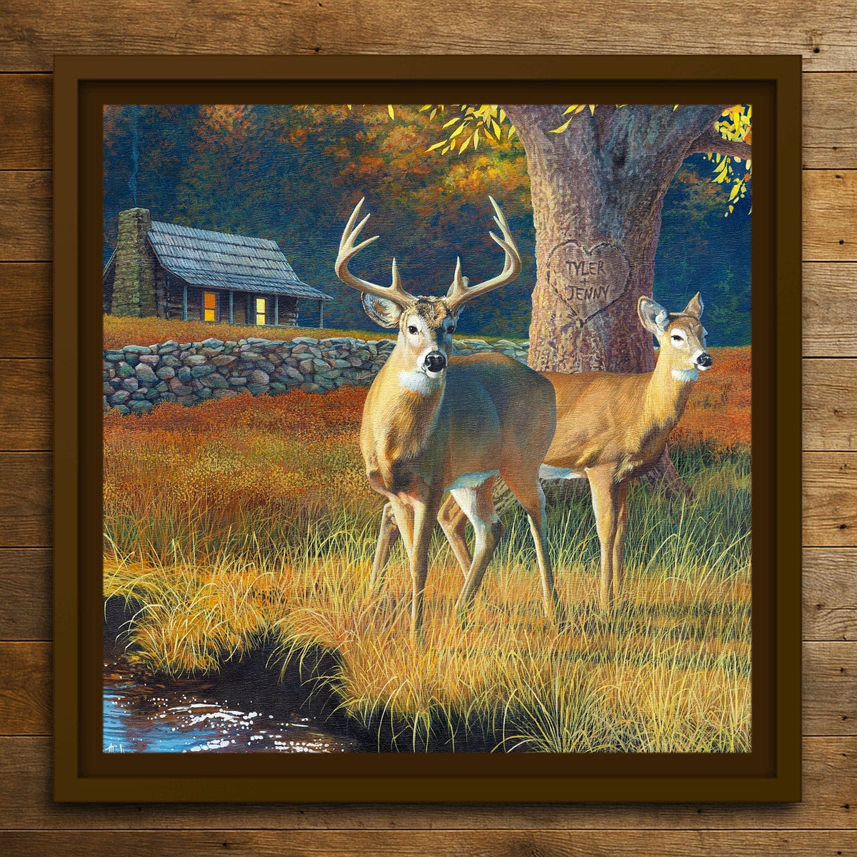 Personal-Prints art 24&quot;x24&quot; Float Framed Canvas Whitetail Morning