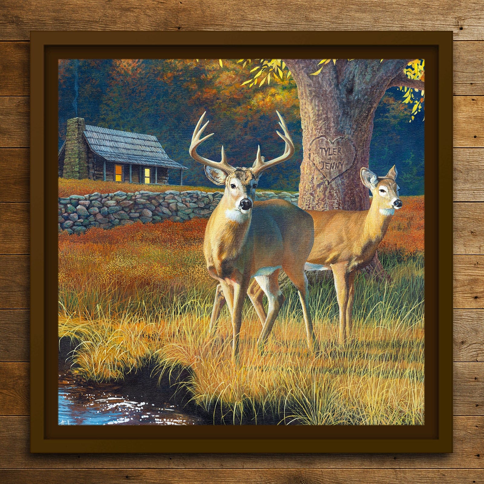 Personal-Prints art 24"x24" Float Framed Canvas Whitetail Morning