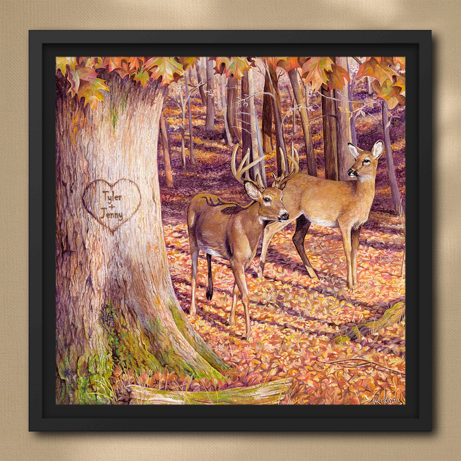 Personal-Prints art 24"x24" Float Framed Canvas Whitetail Sunrise