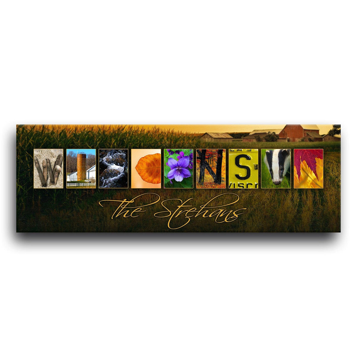 Personal-Prints art WISCONSIN - State Name Art