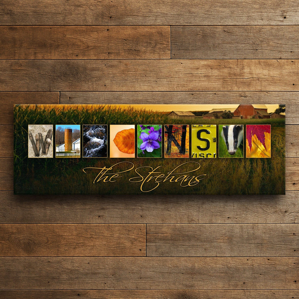 Personal-Prints art WISCONSIN - State Name Art