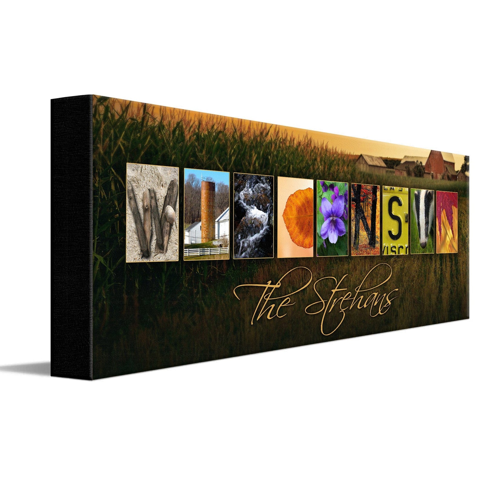 Personal-Prints art WISCONSIN - State Name Art