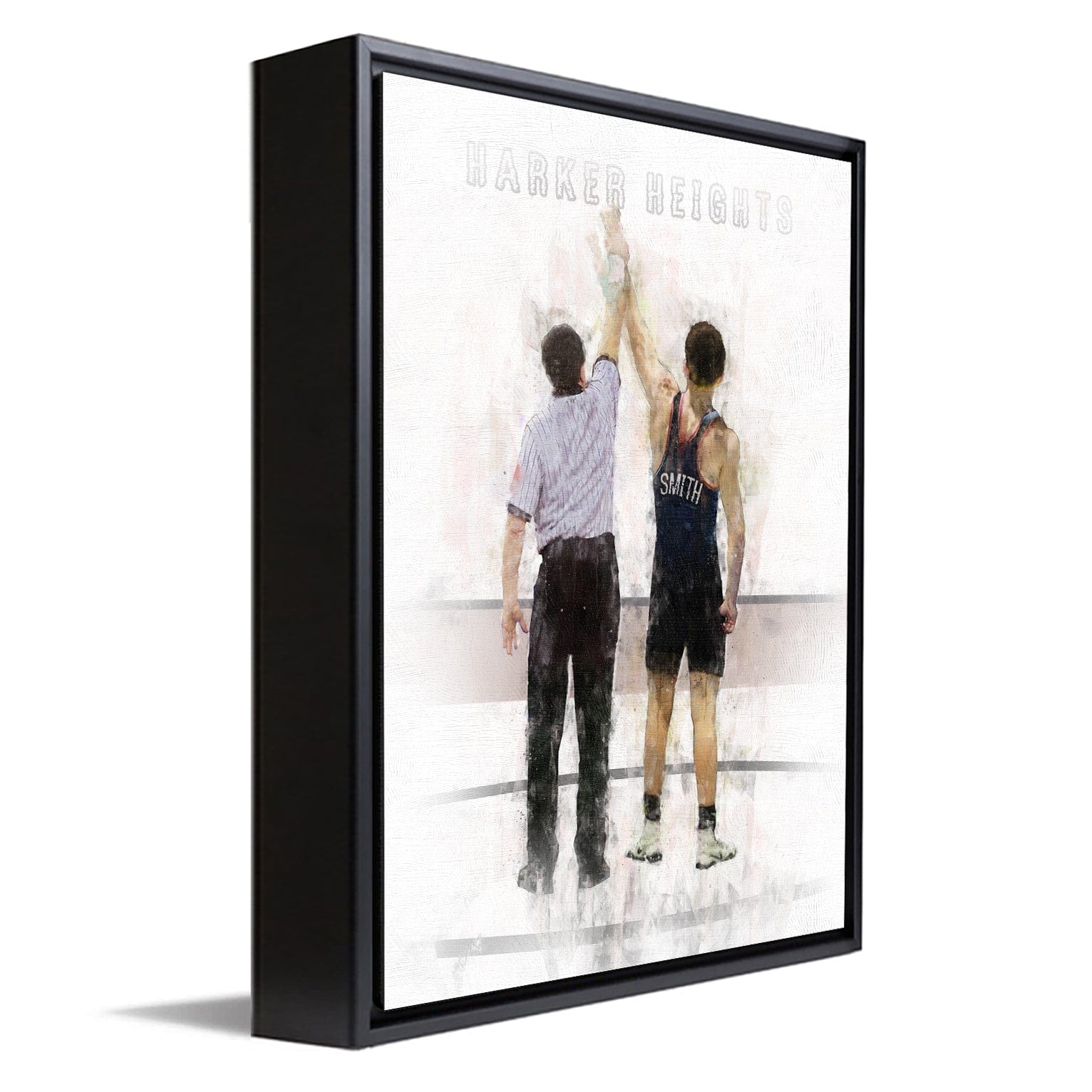 Personal-Prints art 12"x16" Float Framed Canvas Wrestling Personalized Print