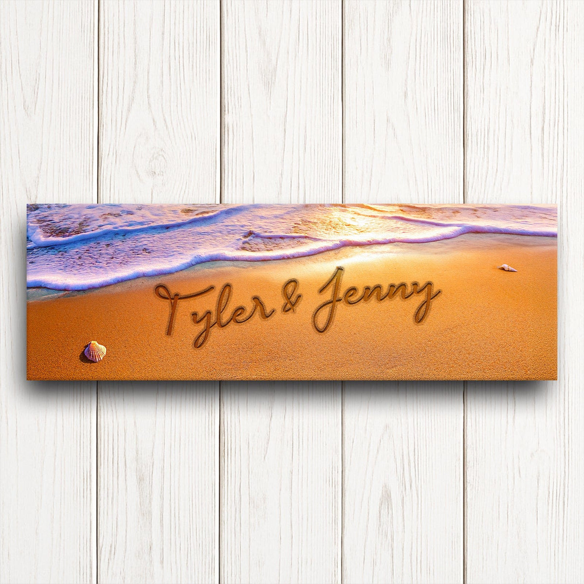 Personal-Prints art 10&quot;x30&quot; Stretched Canvas Written in the Sand