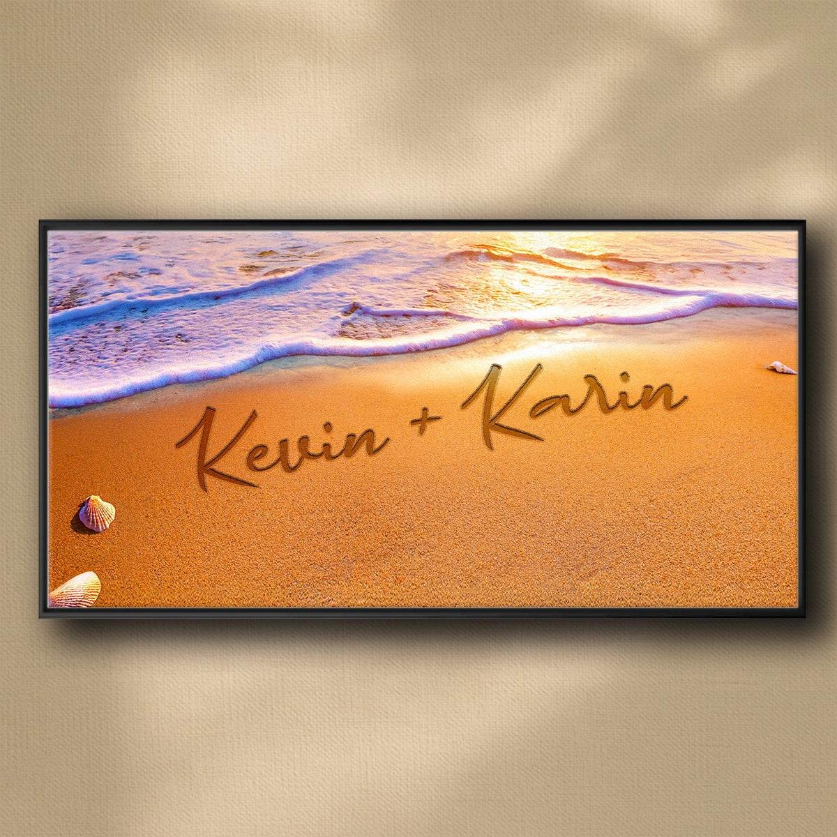Personal-Prints art 16&quot;x32&quot; Float Framed Canvas Written in the Sand