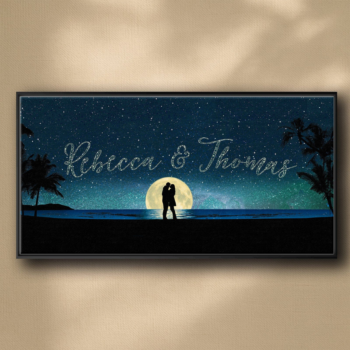 Personal-Prints art 16&quot;x32&quot; Float Framed Canvas Written in the Stars - Beach