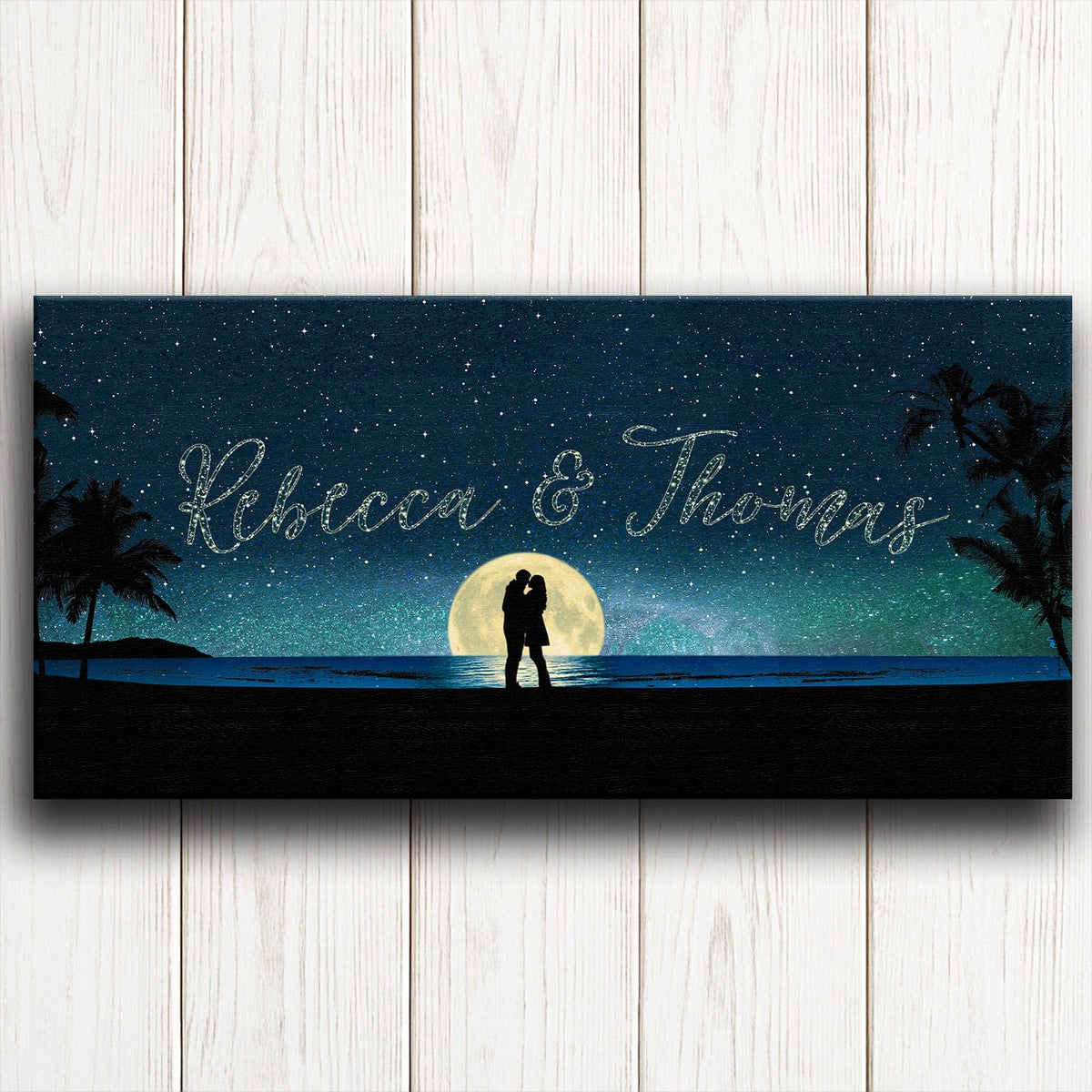 Personal-Prints art 16&quot;x32&quot; Stretched Canvas Written in the Stars - Beach