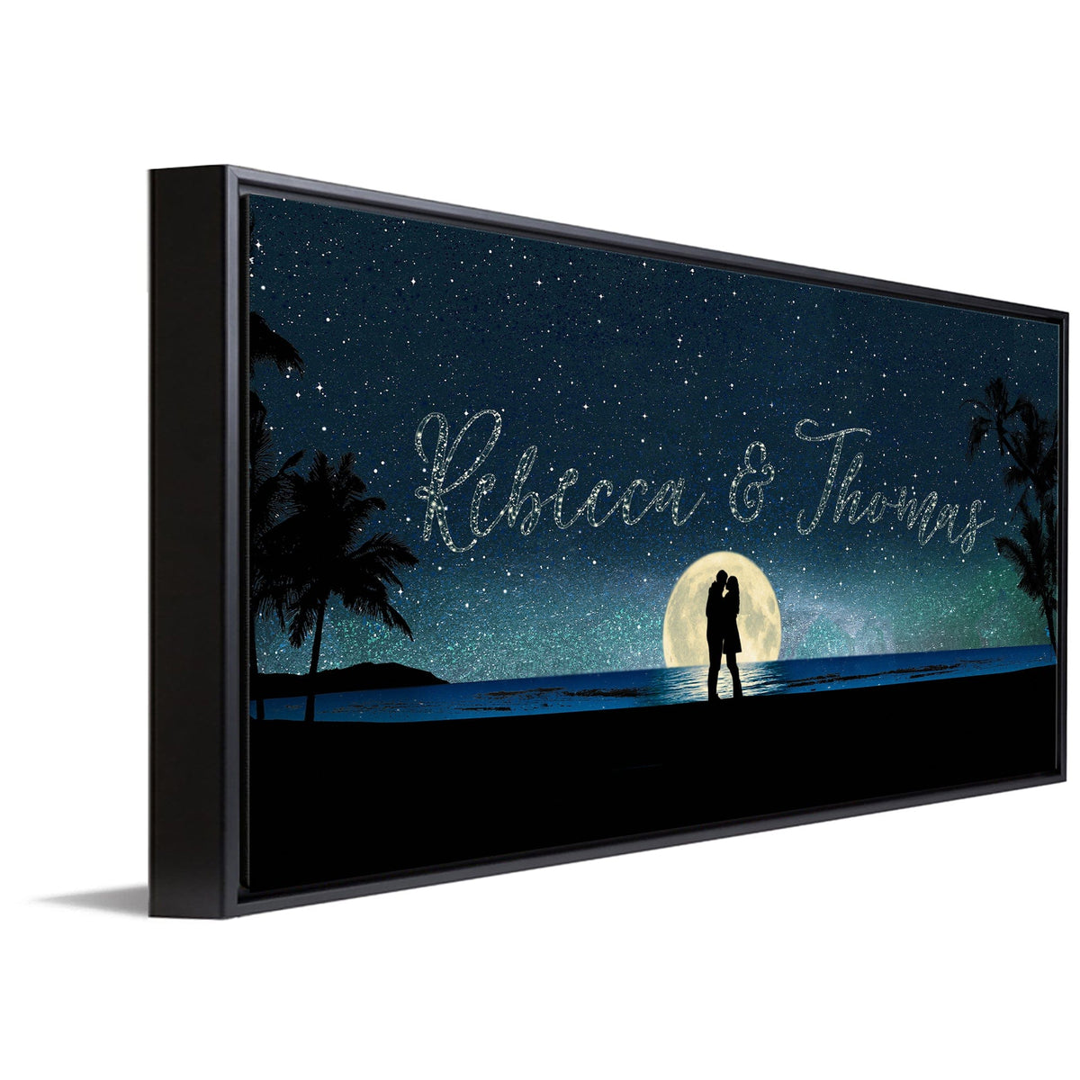 Personal-Prints art 16&quot;x32&quot; Float Framed Canvas Written in the Stars - Beach