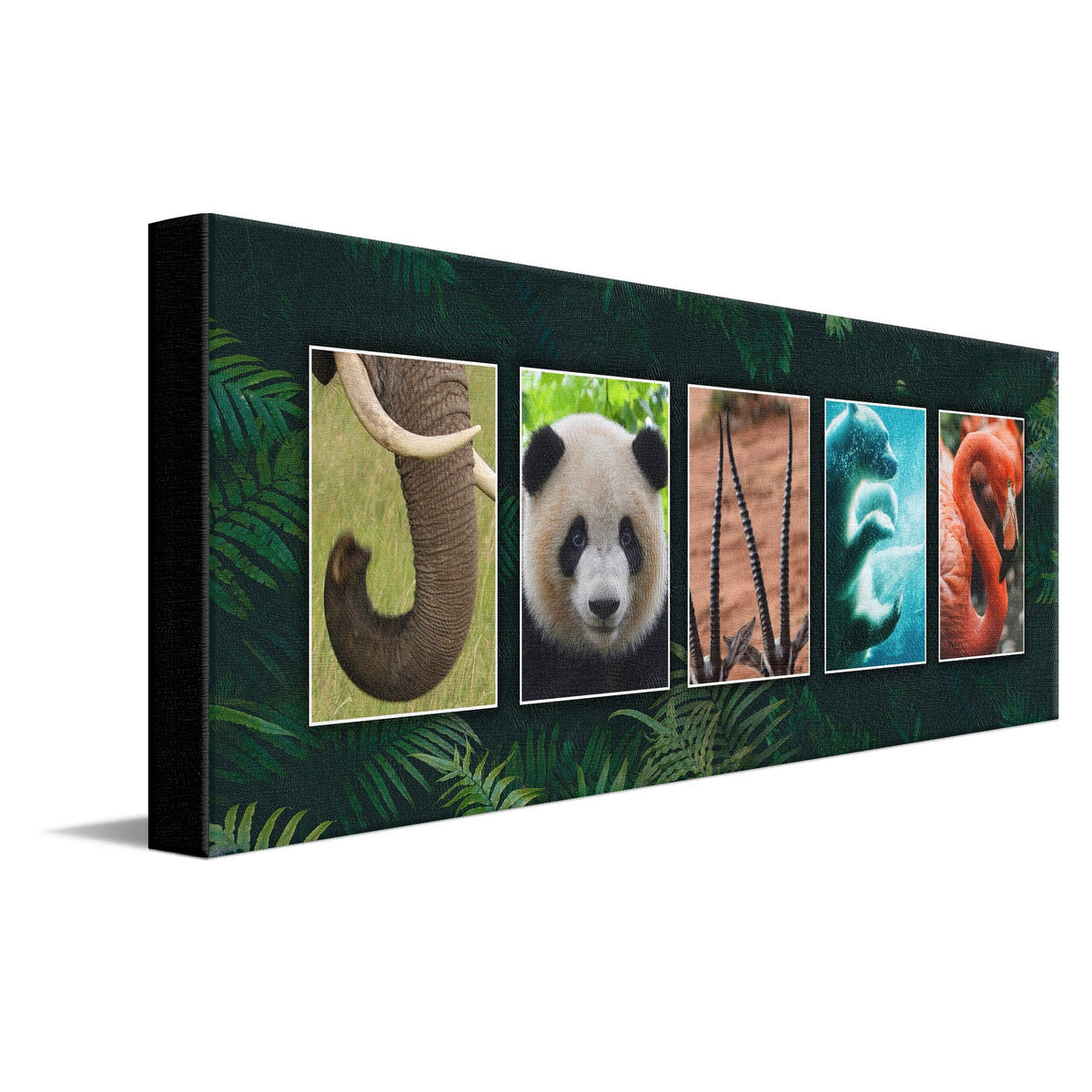 Personal-Prints art 10&quot;x30&quot; Stretched Canvas Zoo Animal Name Art Print