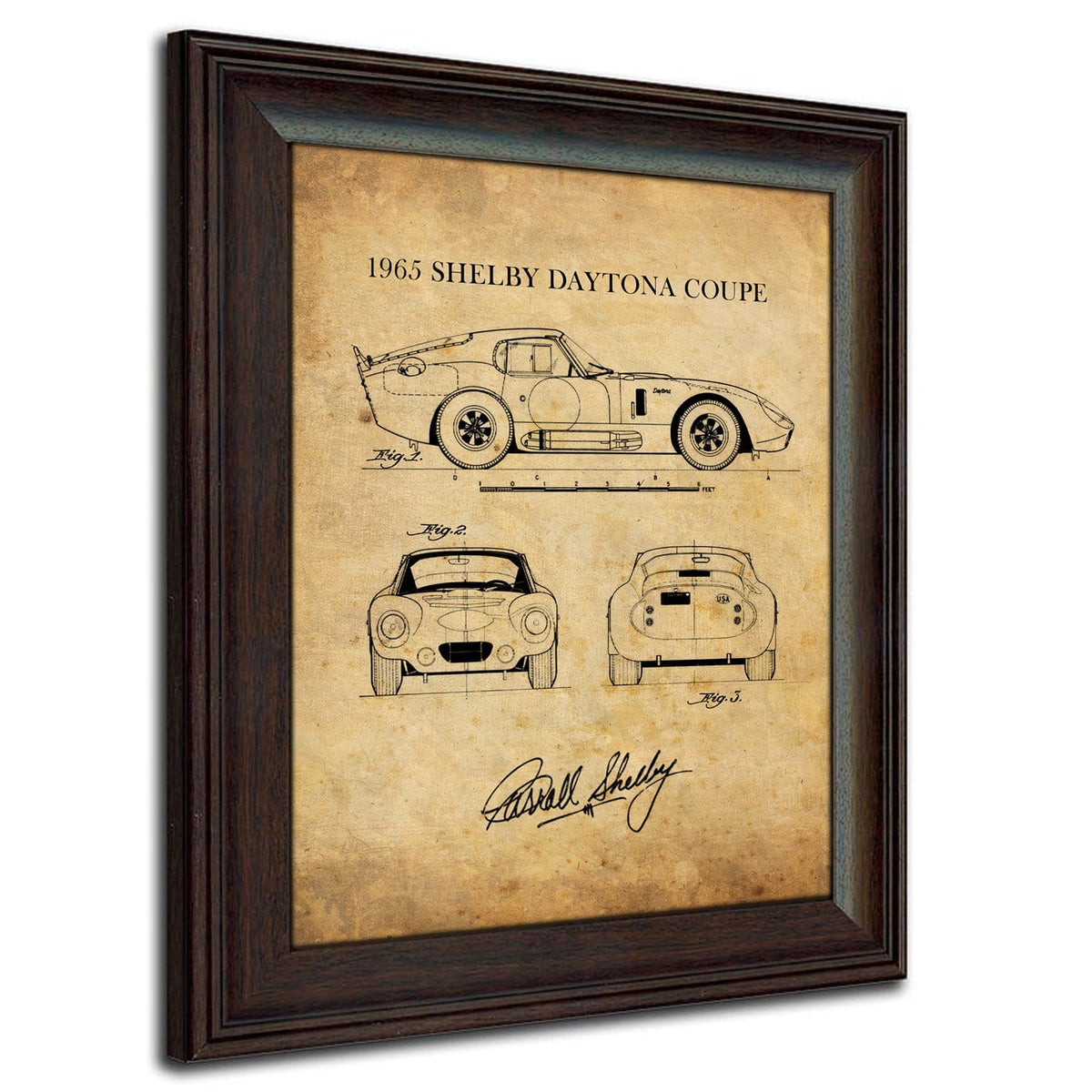 1965 Shelby Daytona Coupe Art Blueprint Drawing