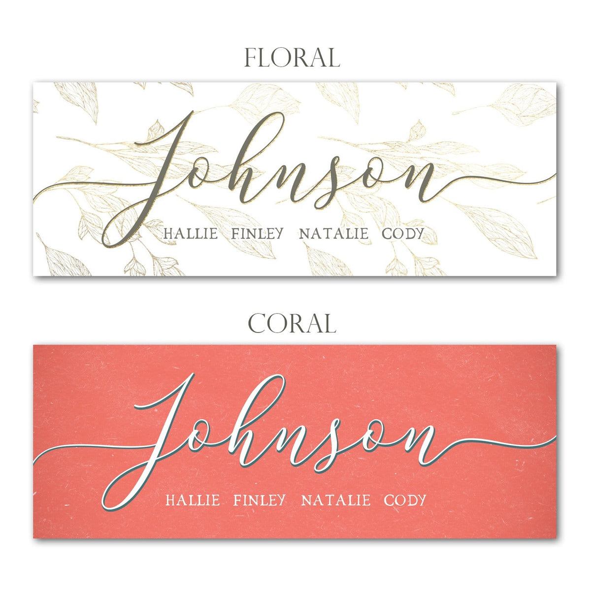 Farmhouse Modern Print Gold FLoral and Coral Options