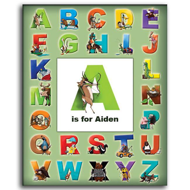 Personalized wall decor for kids room of the alphabet and animals for each letter - Personal-Prints