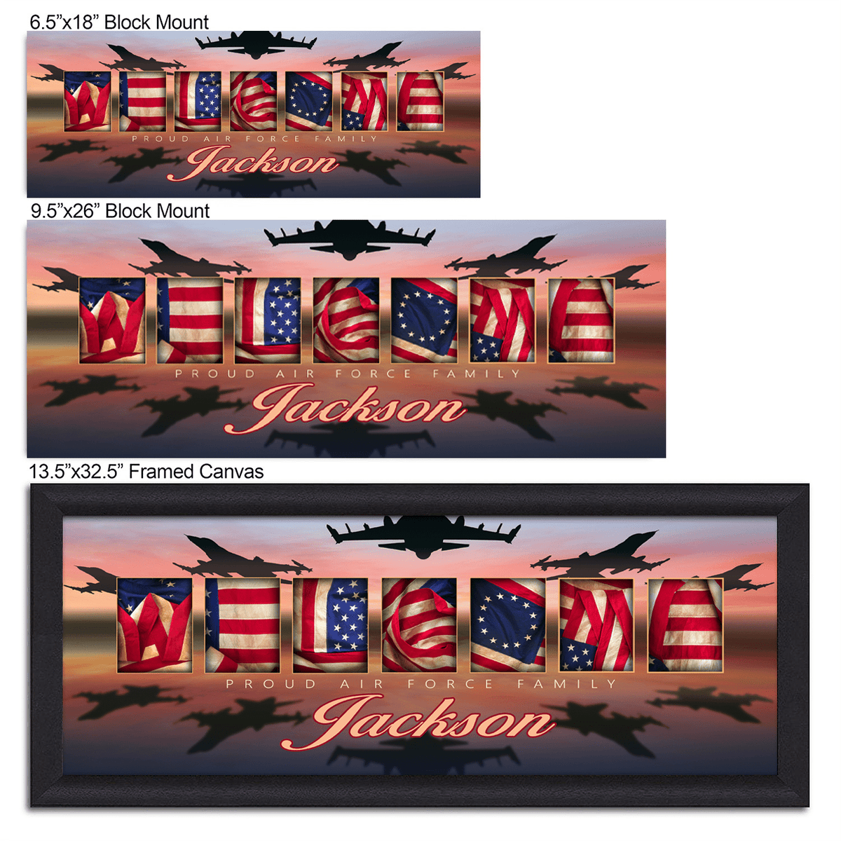 Air Force Art size display options