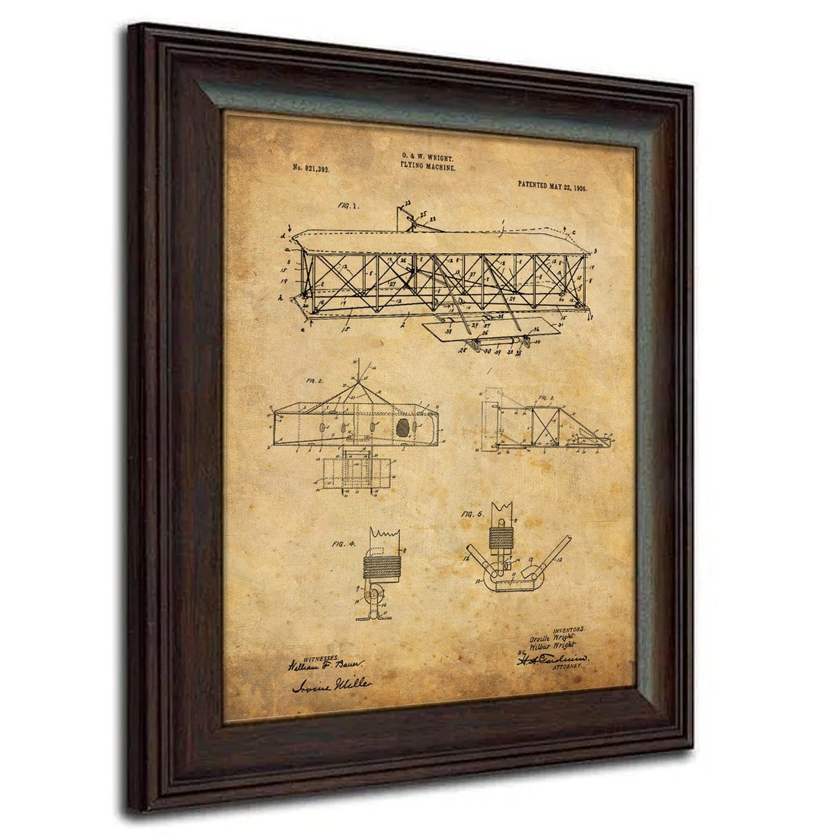 Wright brother&#39;s flying machine US Patent Art
