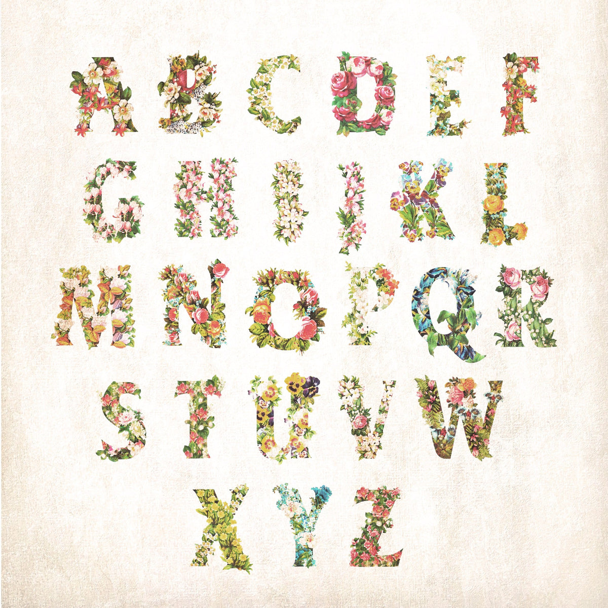 Floral alphabet monogram letters from Personal Prints