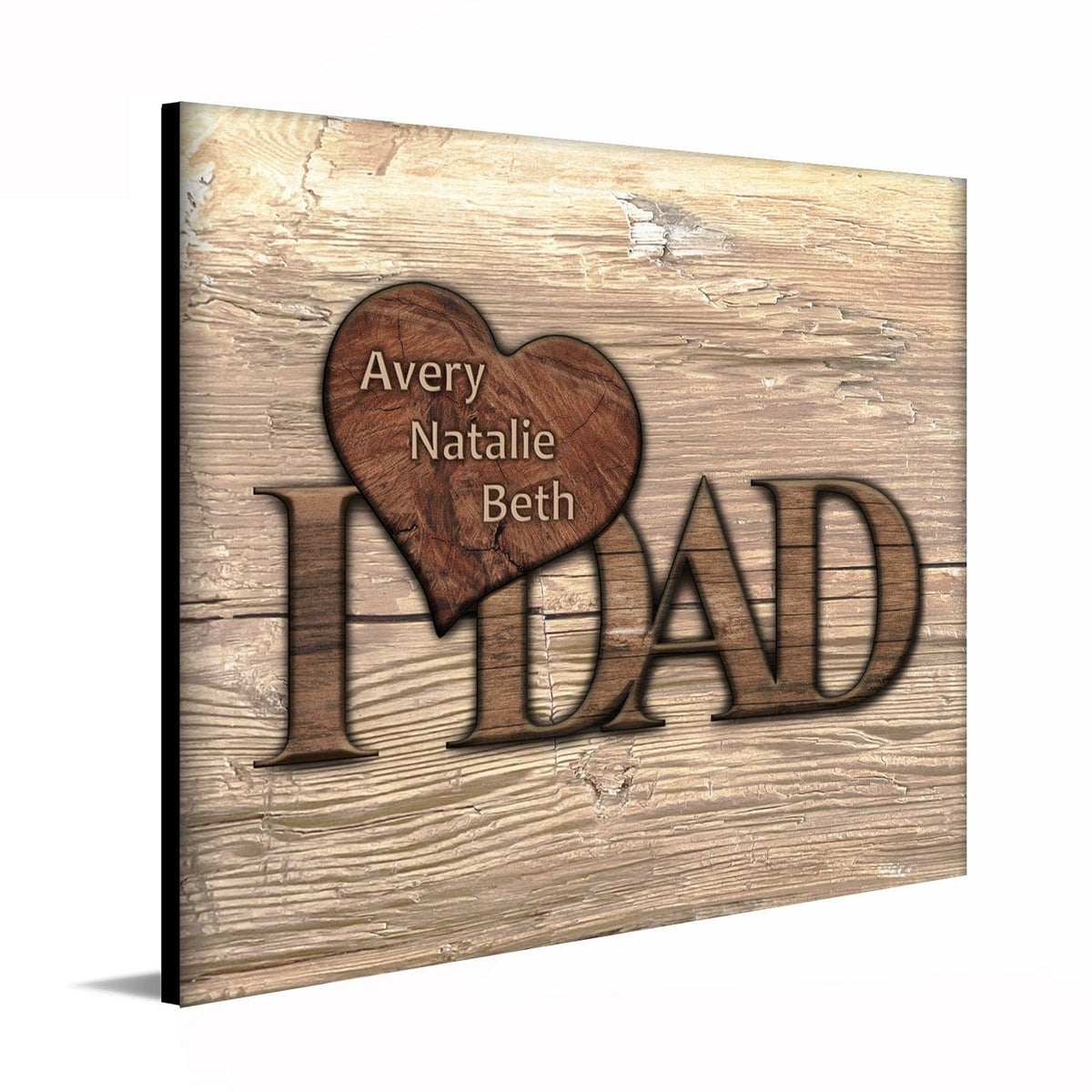 Personalized dad gift idea for father&#39;s day - side view of wooden sign