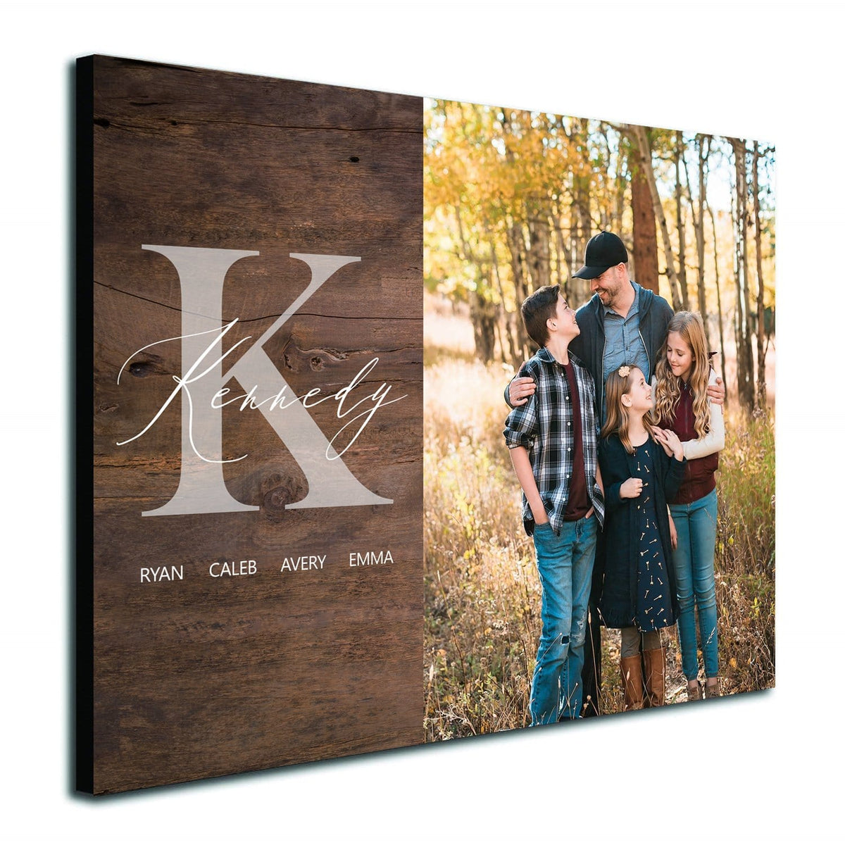 Rustic monogram personalized photo to art product from Personal-Prints