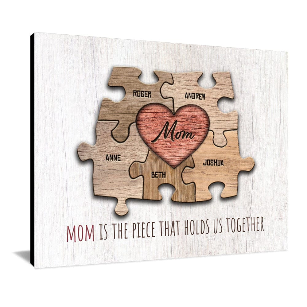 Personalized Mom and Children Heart Puzzle Gift