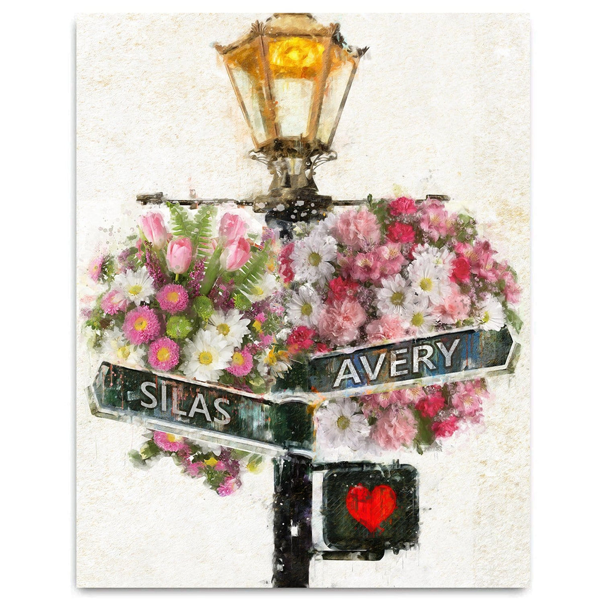 Personalized floral art - street sign decor from Personal Prints