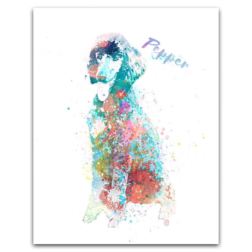 Poodle Watercolor Pet Portrait - Personalized Dog Art Gift from Personal-Prints