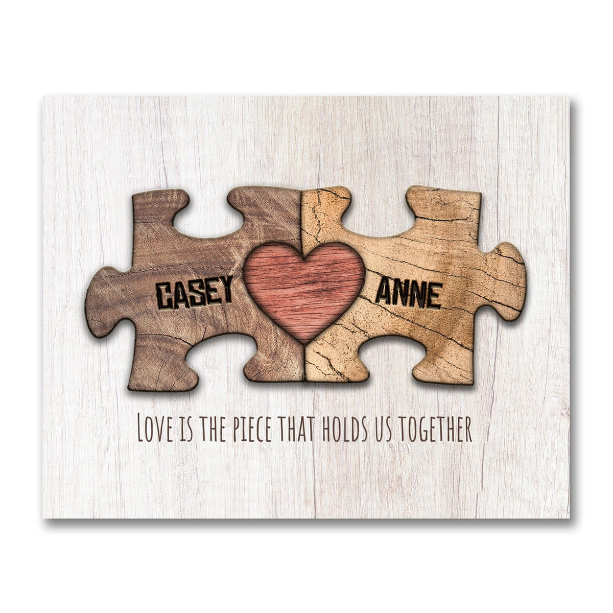 Love Puzzle Pieces Personalized Gift with Heart Puzzle Piece - Personal-Prints