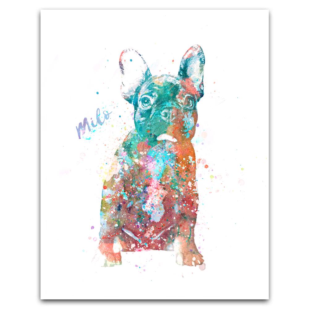 French Bulldog Watercolor Pet portrait from Personal Prints