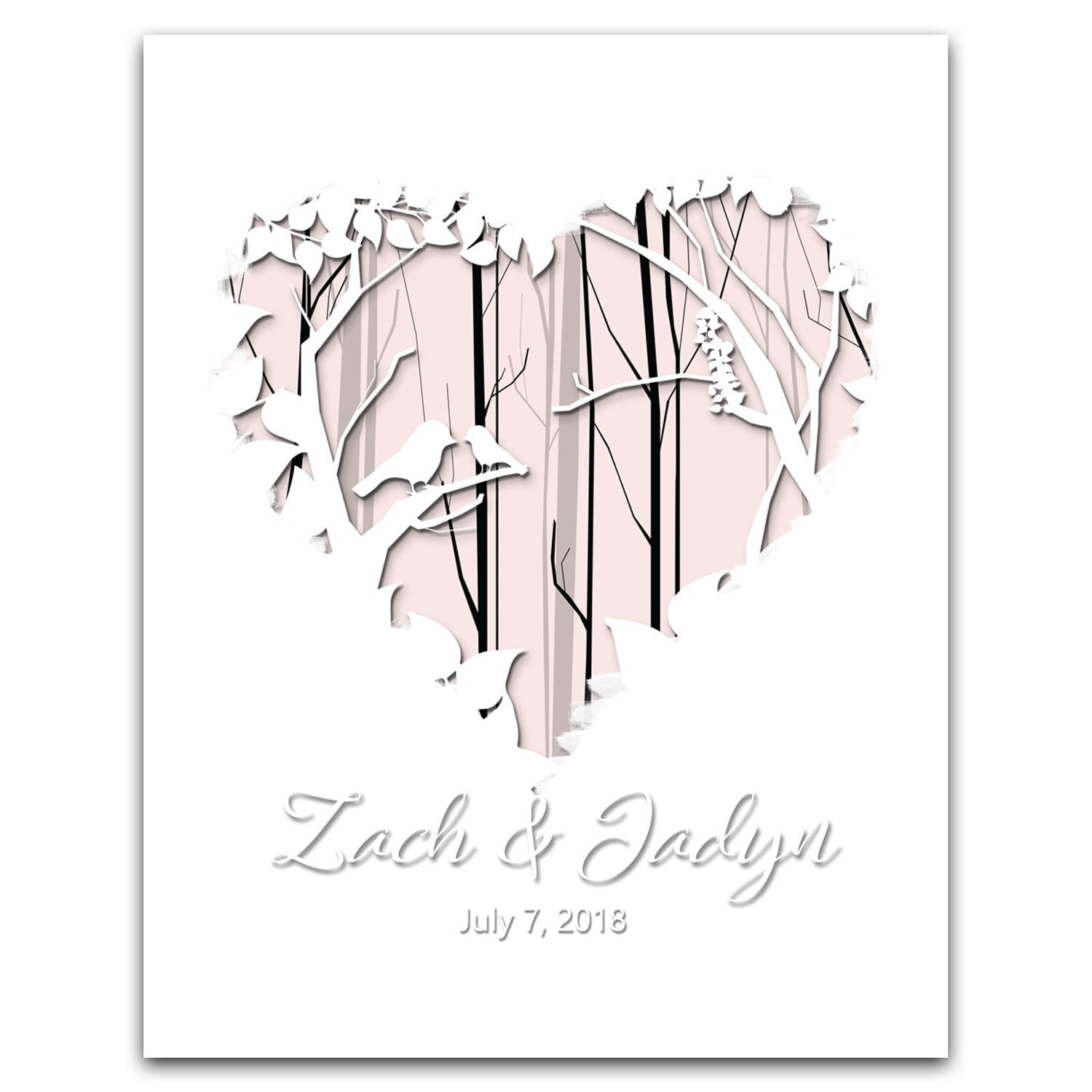 Romantic 1st anniversary gift - Personalized Paper Heart Gift from Personal-Prints