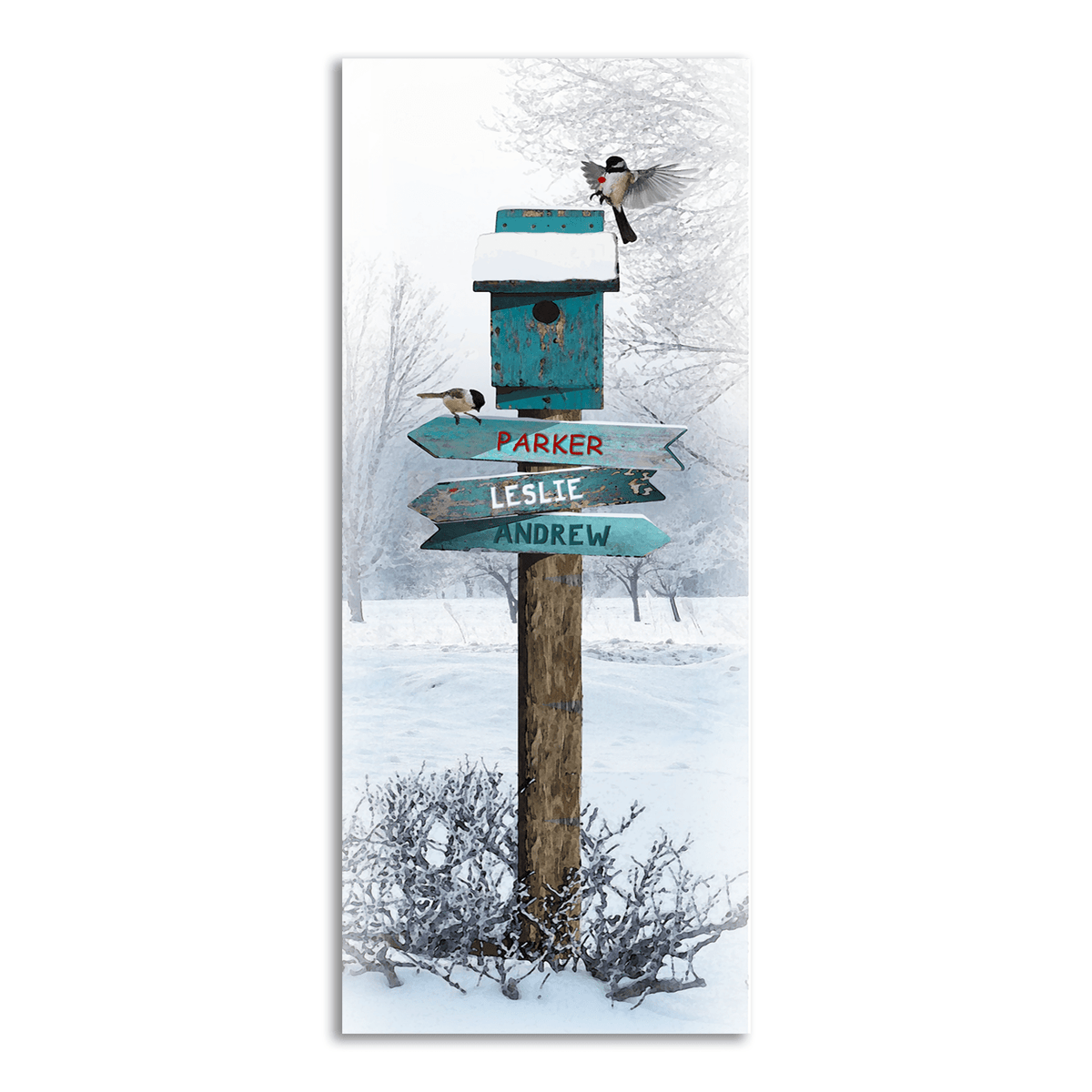 Winter Nature scene artwork from Personal Prints - Customized with your names in the art