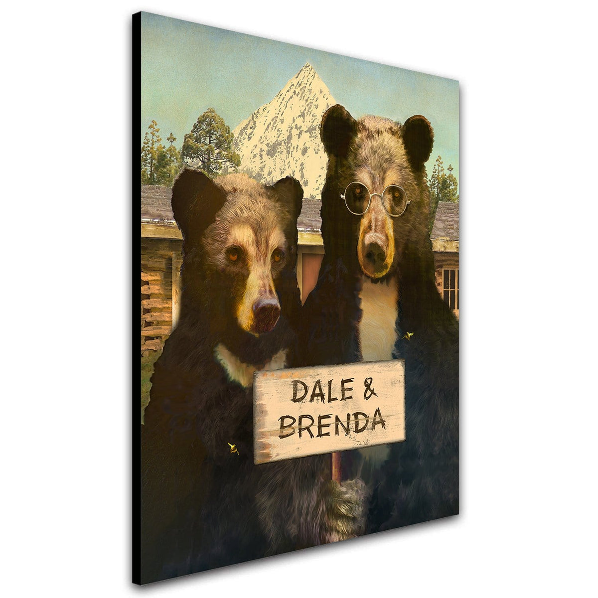 Collectable Black Bear Gift Personalized Art - Block Mount Option from Personal-Prints