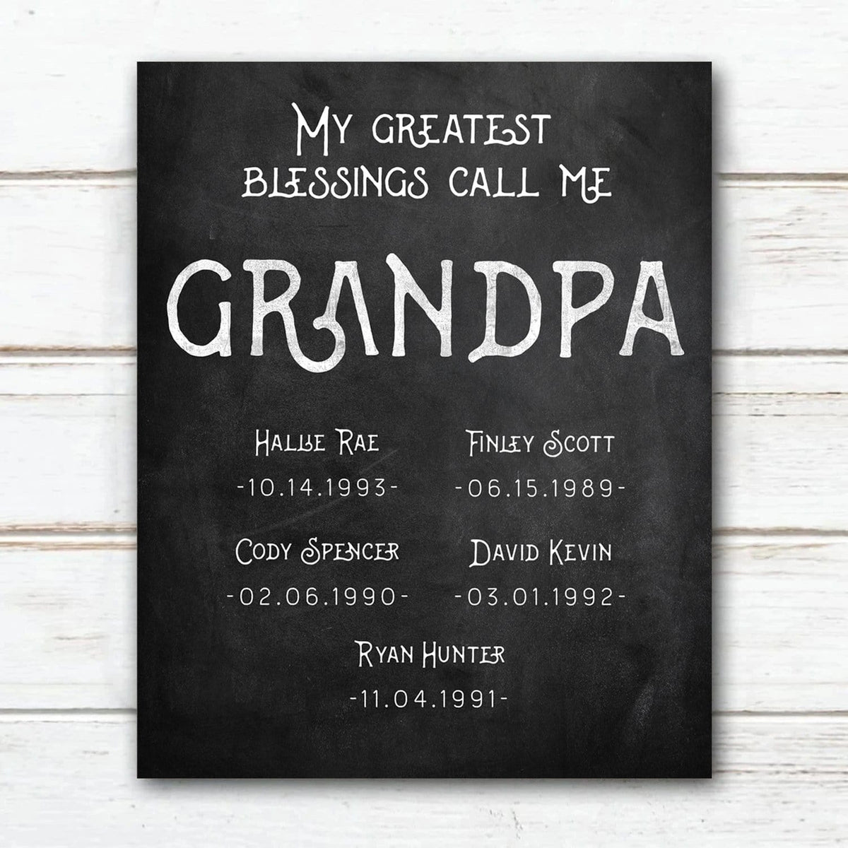 Personalized Grandpa Wood sign with name of Grandkids