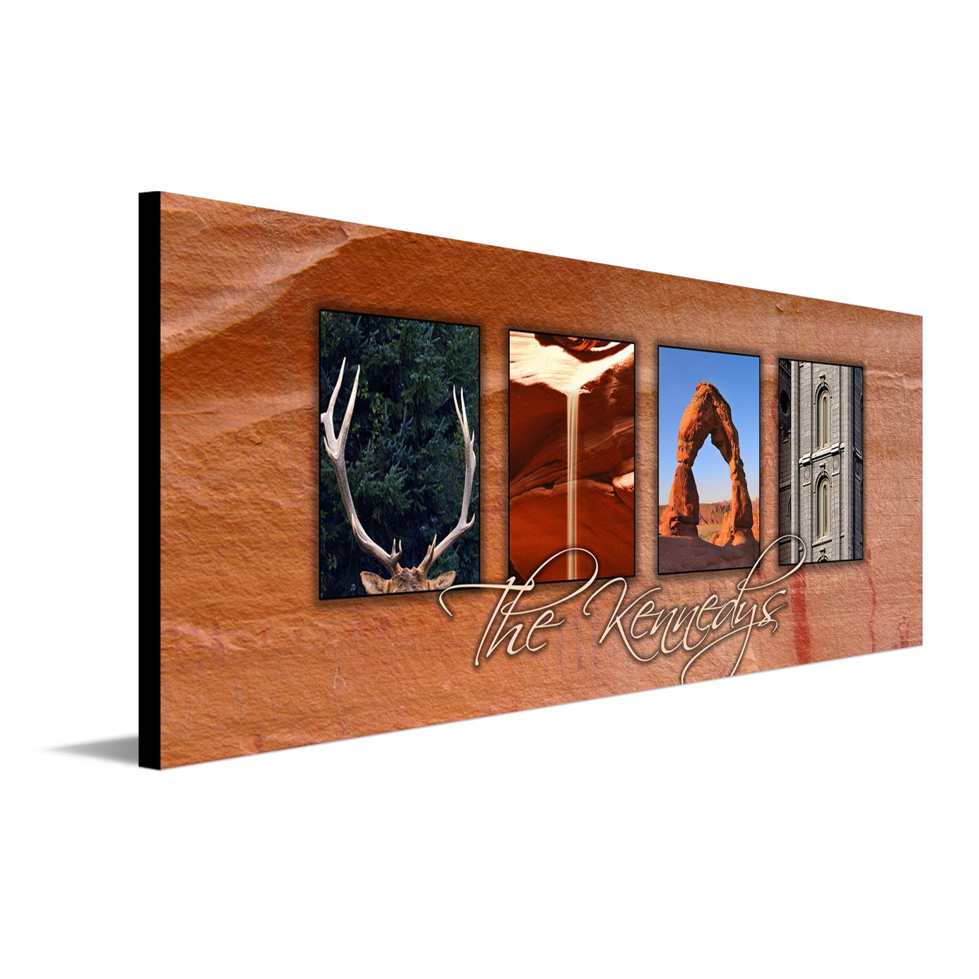Personalized Utah art using photographs from the state to spell the word Utah - Personal-Prints