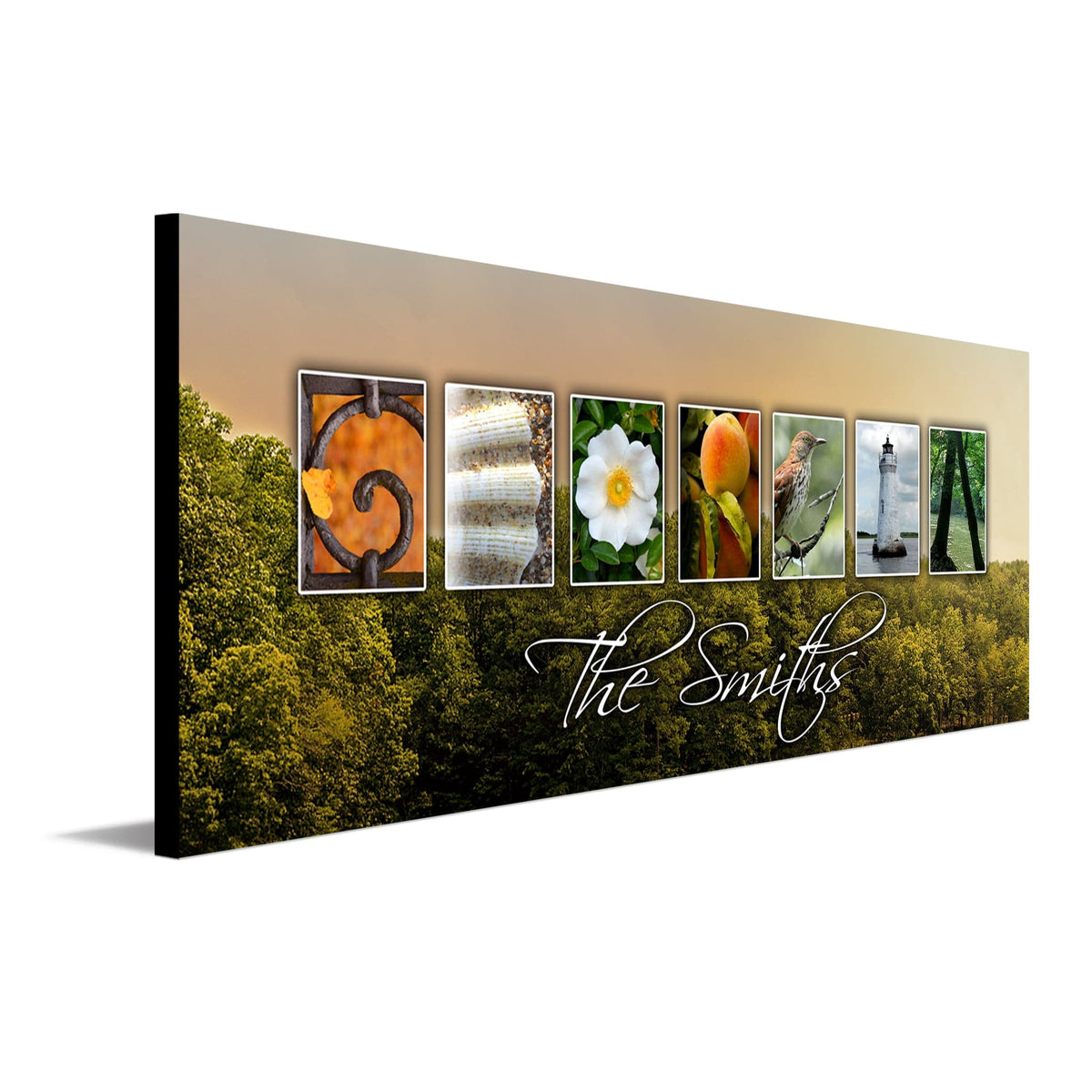 Personalized Georgia art that uses photographs from the state to spell the word Georgia - Personal-Prints