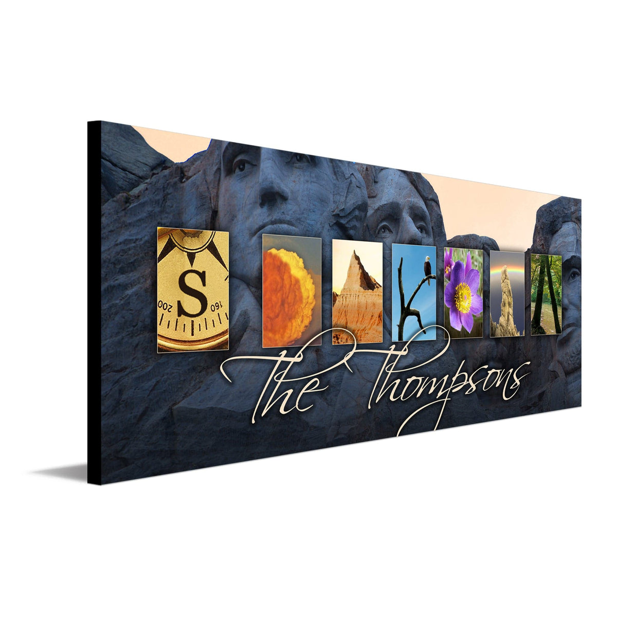 Personalized South Dakota wall art using images to spell the words South Dakota - Personal-Prints