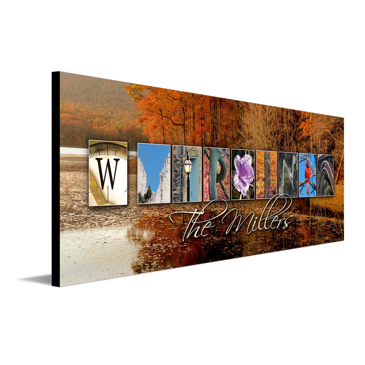 Personalized West Virginia art using images from the state to spell the words West Virginia - Personal-Prints