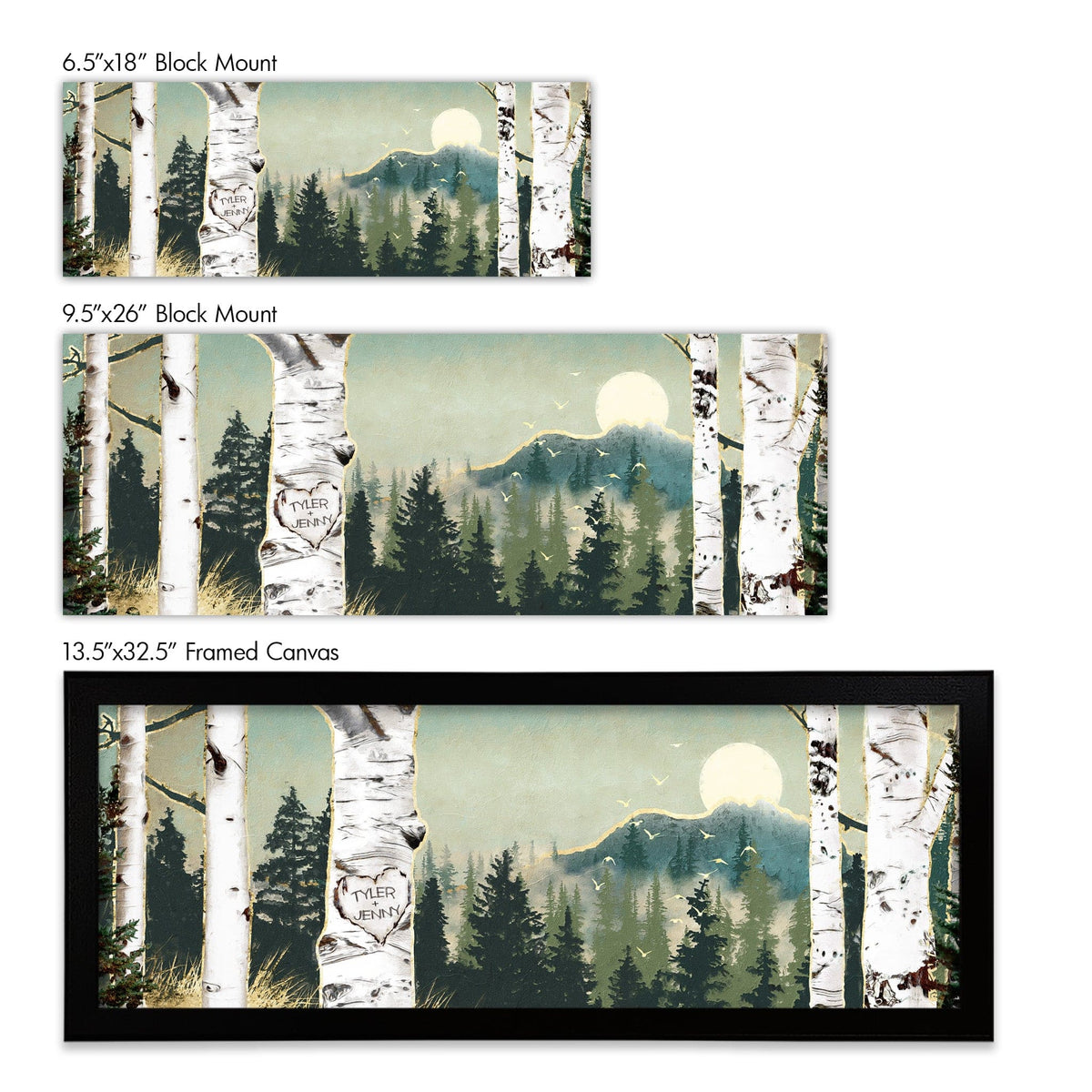 Large Personalized Aspen Wall Art (Set of 5)