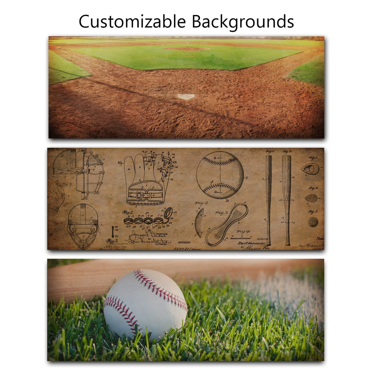 Personal-Prints Baseball Name Art Print Background options
