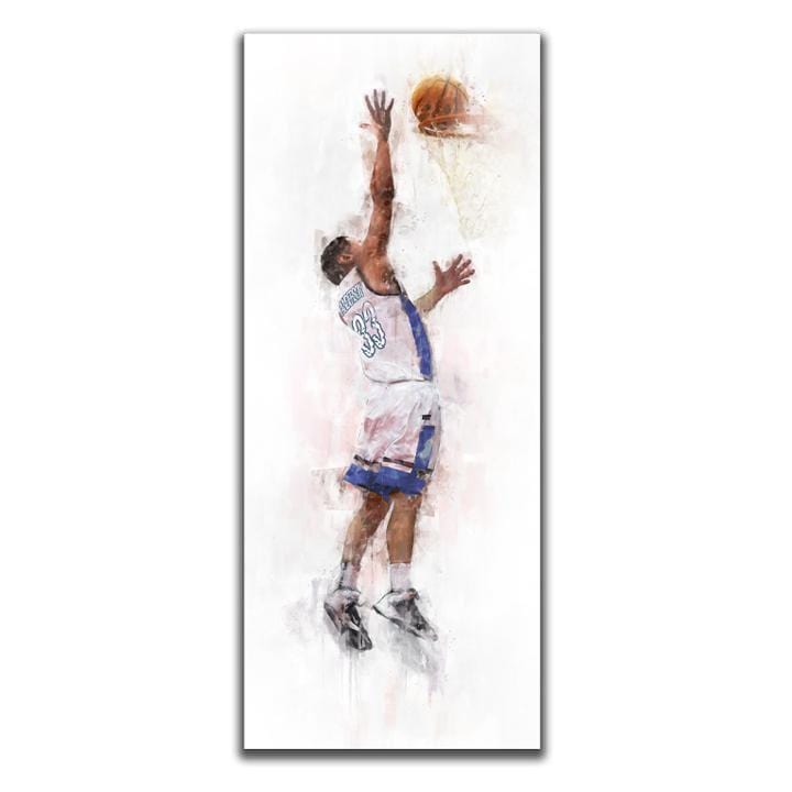 Unique personalized art gift for the basketball player with custom hair color, skin color, name, jersey color, and jersey number! Mounted to wood block.